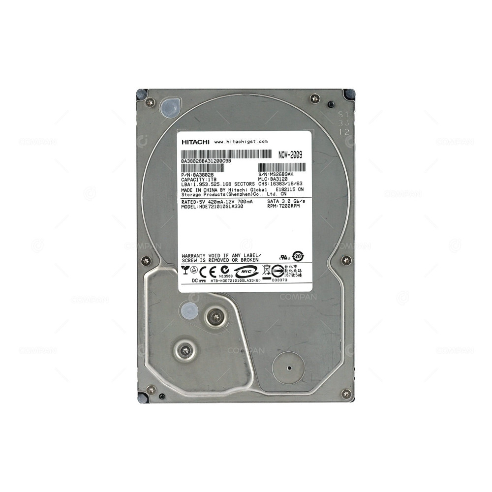 HDE721010SLA330 HITACHI HDD 1TB 7.2K SATA 3G 3.5" LFF