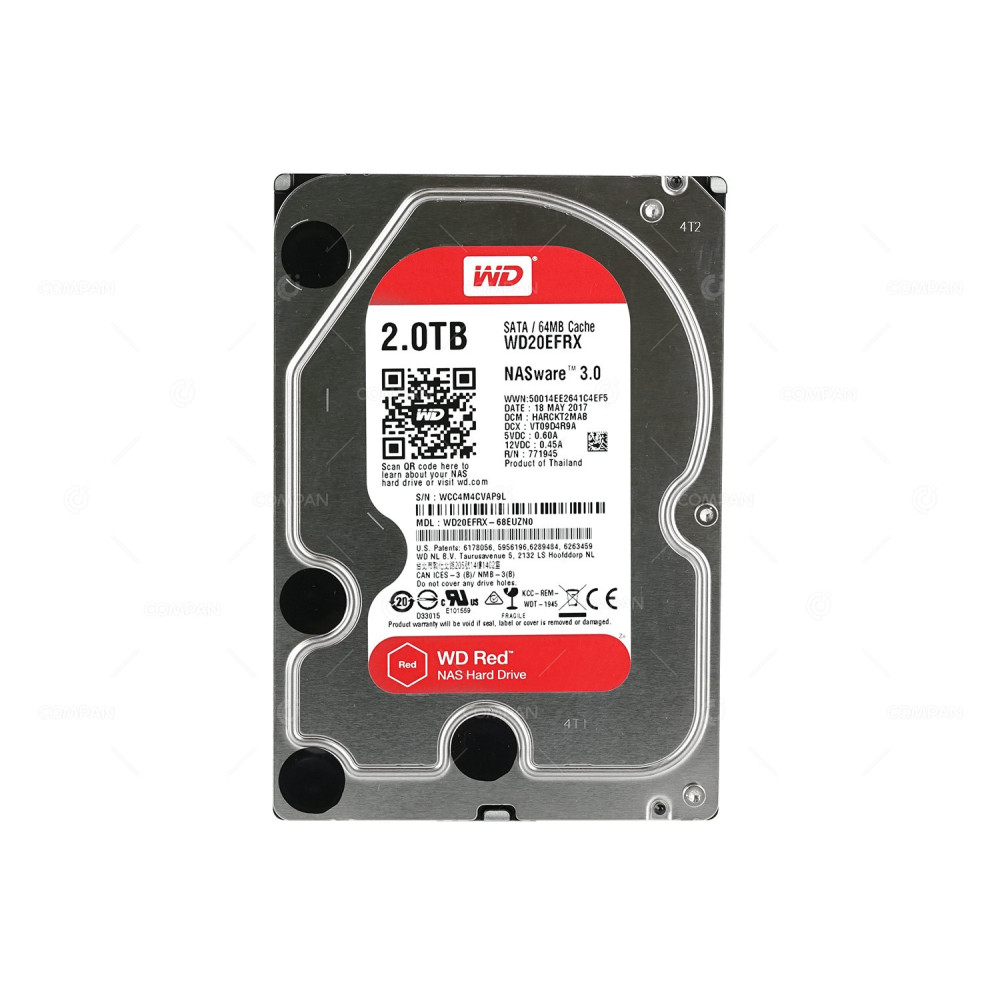 WD20EFRX WD HDD 2TB 5.4K SATA 6G 64MB CACHE 3.5" LFF WD20EFRX-68EUZN0