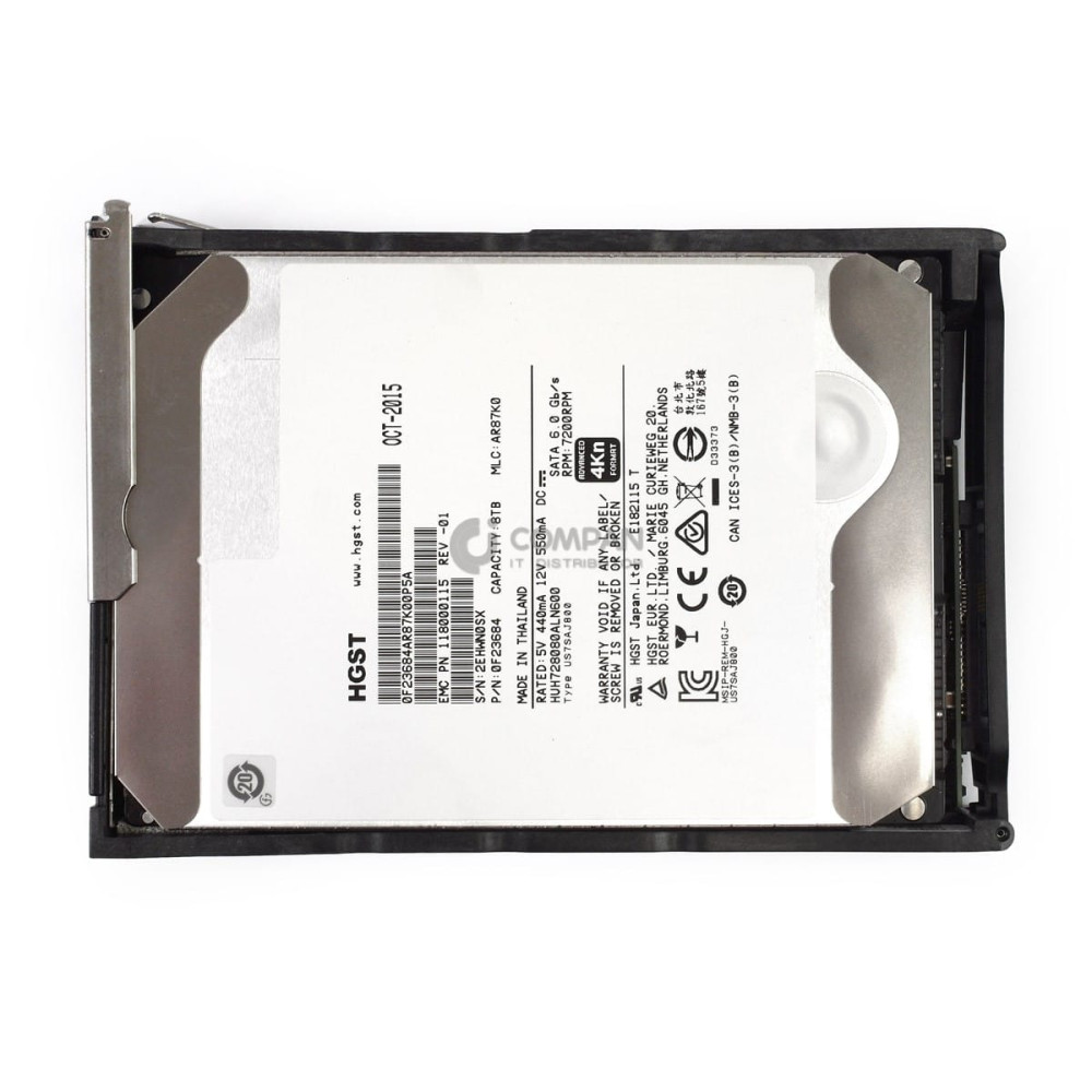 005051402 EMC 8TB 7.2K 6G 3.5 SATA LFF HOT-SWAP ISILON HD400 118000115