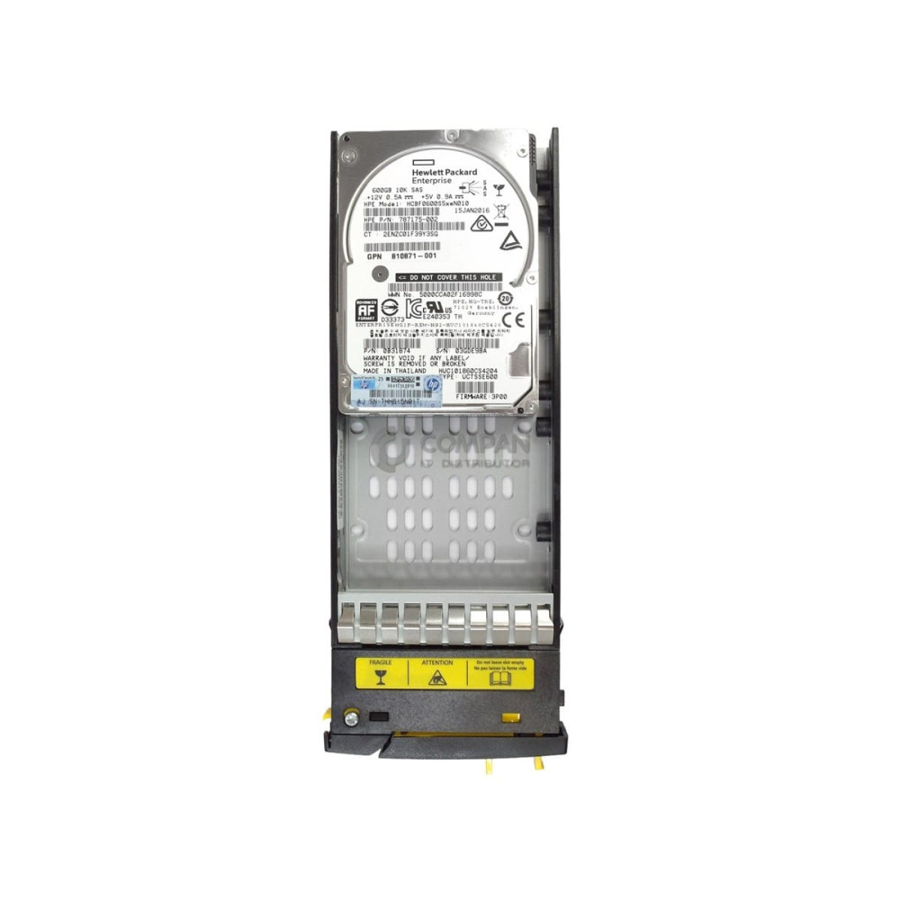 810761-001 HP 600GB 10K 12G SAS 2.5 SFF HOT-SWAP 3PAR 8000 8200 787175-002