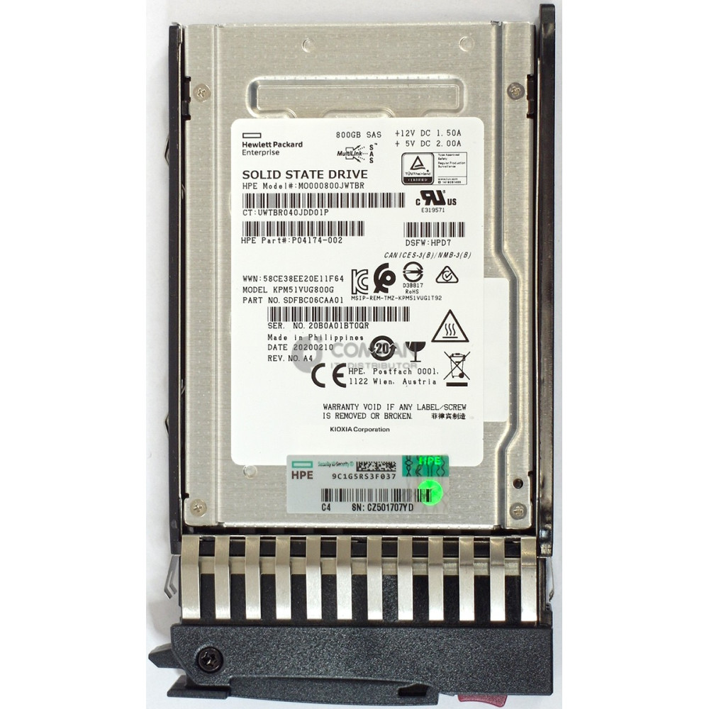 841505-001 HPE SSD 800GB SAS 12G MU 2.5" SFF FOR HPE MSA STORAGE