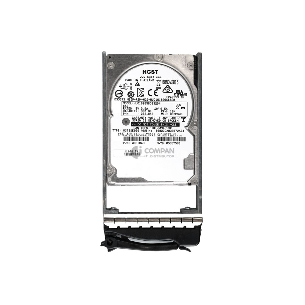 111-01125 NETAPP 900GB 10K 6G 2.5 SAS SFF HOT-SWAP HDD FOR DE5600 -