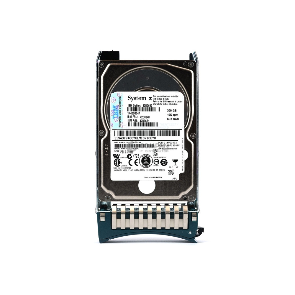 42D0648 IBM HDD 300GB 10K SAS 6G 2.5" SFF FOR IBM SYSTEM X M3 M4