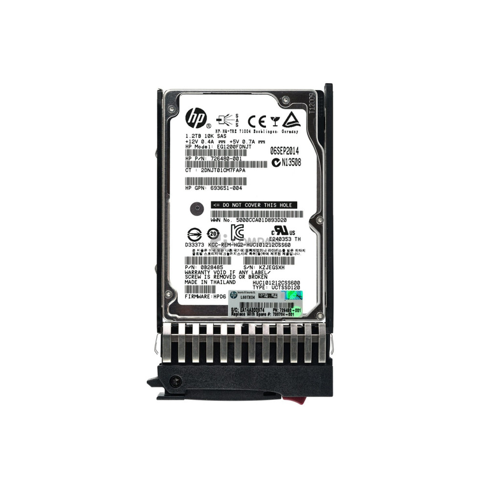 730704-001 HP HDD 1.2TB 10K SAS 6G 2.5" SFF HOT-SWAP FOR HP PROLIANT G5 G6 G7