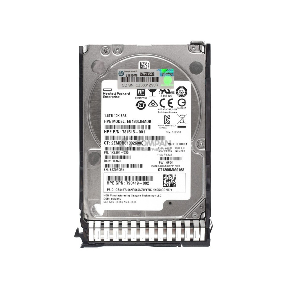 791055-001 HP HDD 1.8TB 10K SAS 12G ENTERPRISE 2.5" SFF HOT-SWAP