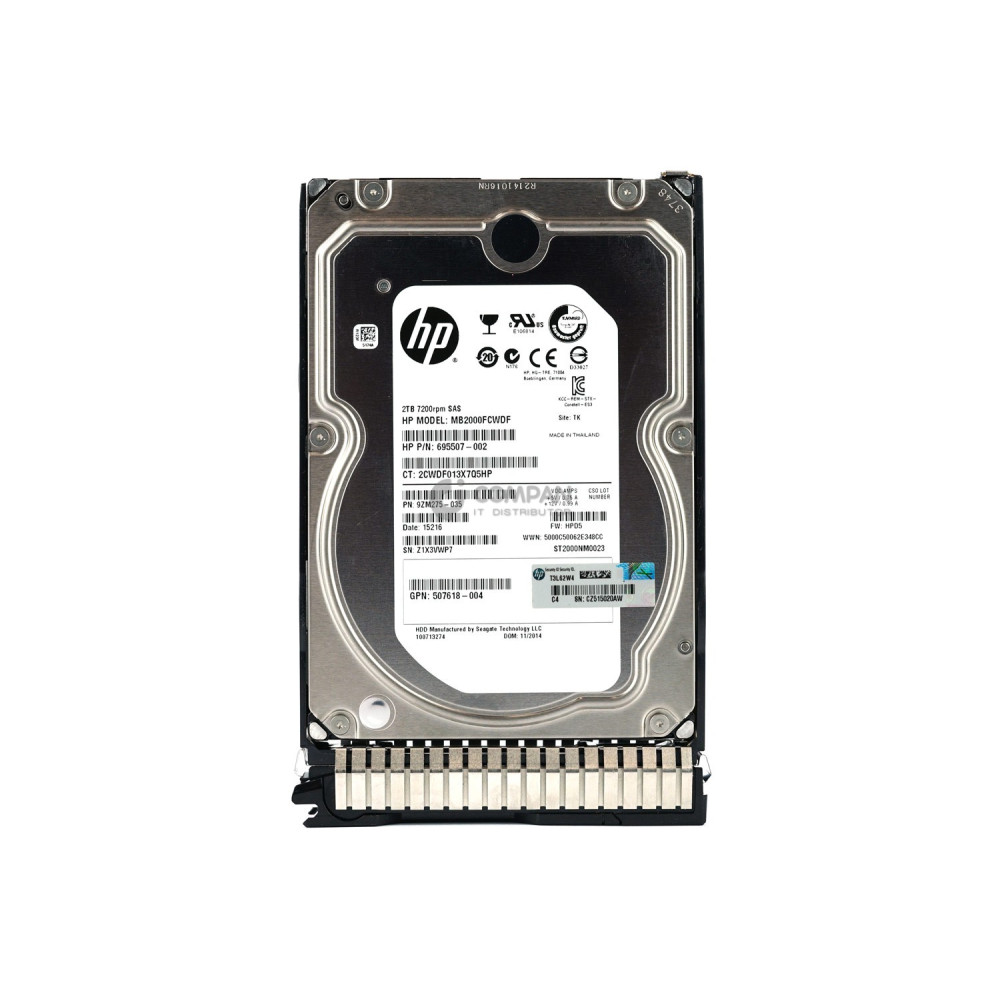 819078-001 HP HDD 2TB 7.2K SAS 12G 3.5" LFF