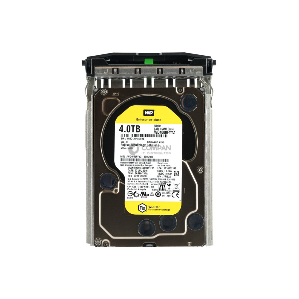 A3C40159671 FUJITSU HARD DRIVE 4TB 7.2K SATA 6G 3.5 LFF WD4000FYYZ