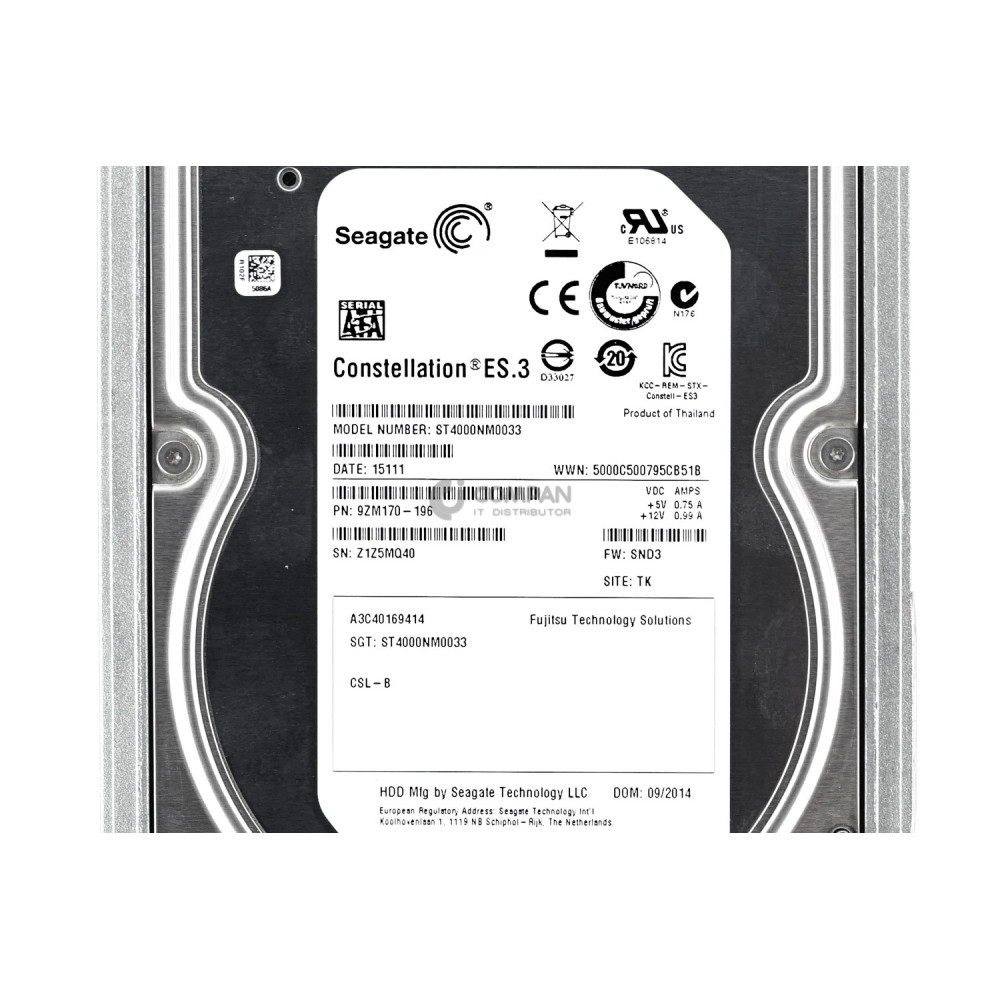 A3C40169414 FUJITSU HARD DRIVE 4TB 7.2K 6G 3.5 SATA S2 ST4000NM0033