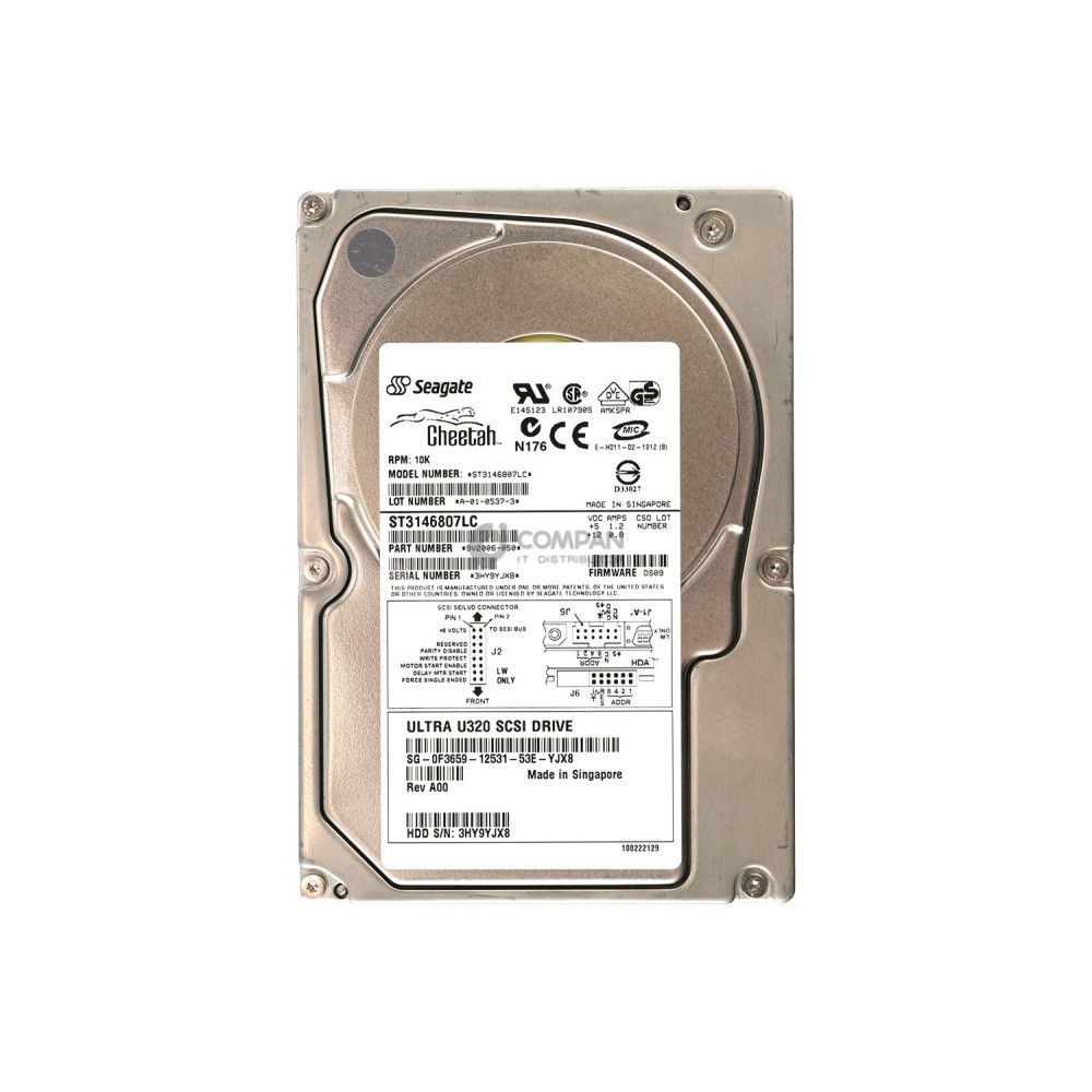 F3659 DELL HARD DRIVE 146GB 10K U320 SCSI 3.5 LFF 0F3659