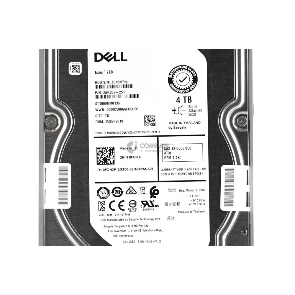 FCHXF DELL HDD 4TB 7.2K SAS 12G 3.5" LFF