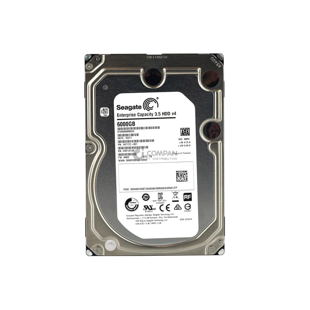 ST6000NM0024 SEAGATE HARD DRIVE  6TB  7.2K 6G SATA 3.5 LFF HOT SWAP -