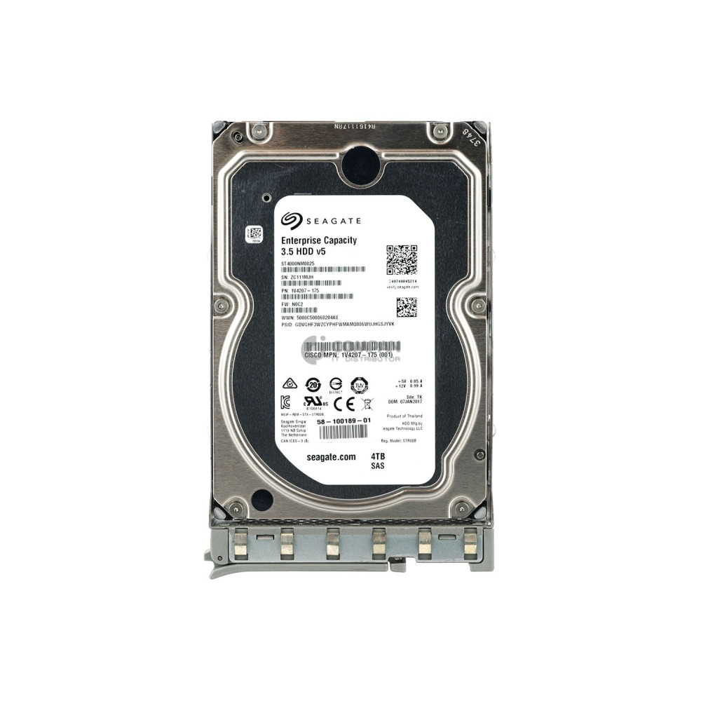 UCS-HD4T7KL12G CISCO HARD DRIVE 4TB  7.2K 12G 3.5 SAS 58-100189-01