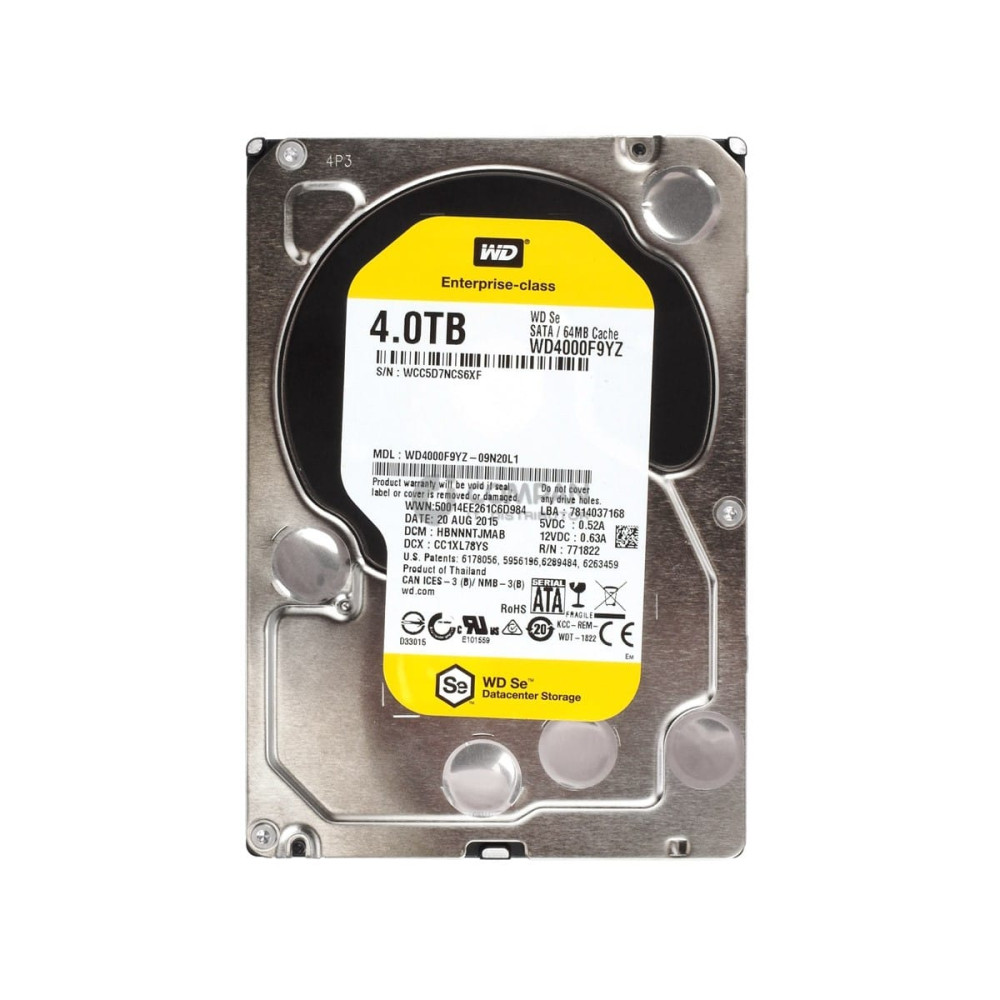 WD4000F9YZ WD 4TB 7.2K 6G 3.5 SATA LFF 64MB CACHE HDD WD4000F9YZ-09N20L1