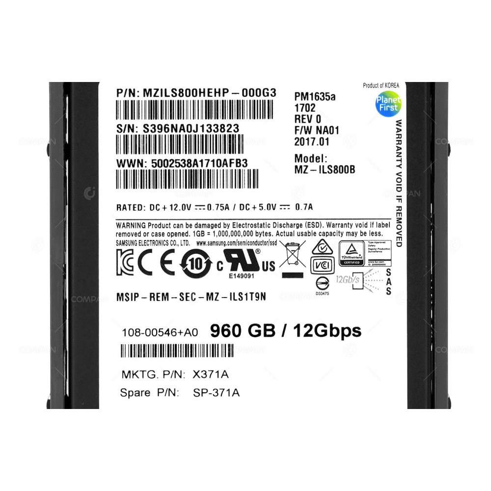 X371A NETAPP SSD 960GB SAS 12G 2.5" SFF FOR AFF-A200,A220, FAS2750, DS224C
