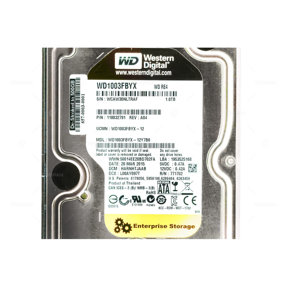 657-0003-0001 EMC HDD 500GB 7.2K SATA 3.5" LFF