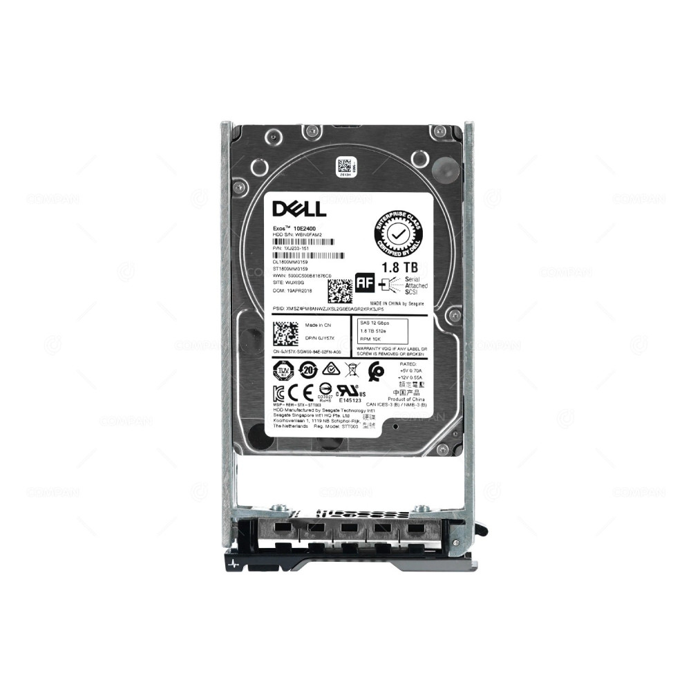 JY57X DELL EXOS 10E2400 HDD 1.8TB 10K SAS 12G 2.5" SFF HOT-SWAP