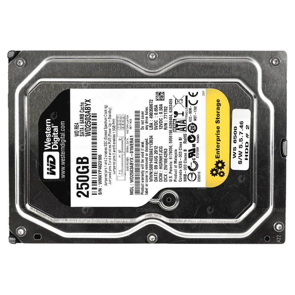 WD2503ABYX WD HARD DRIVE 250GB 7.2K 3G 3.5 LFF 64MB CACHE SATA II