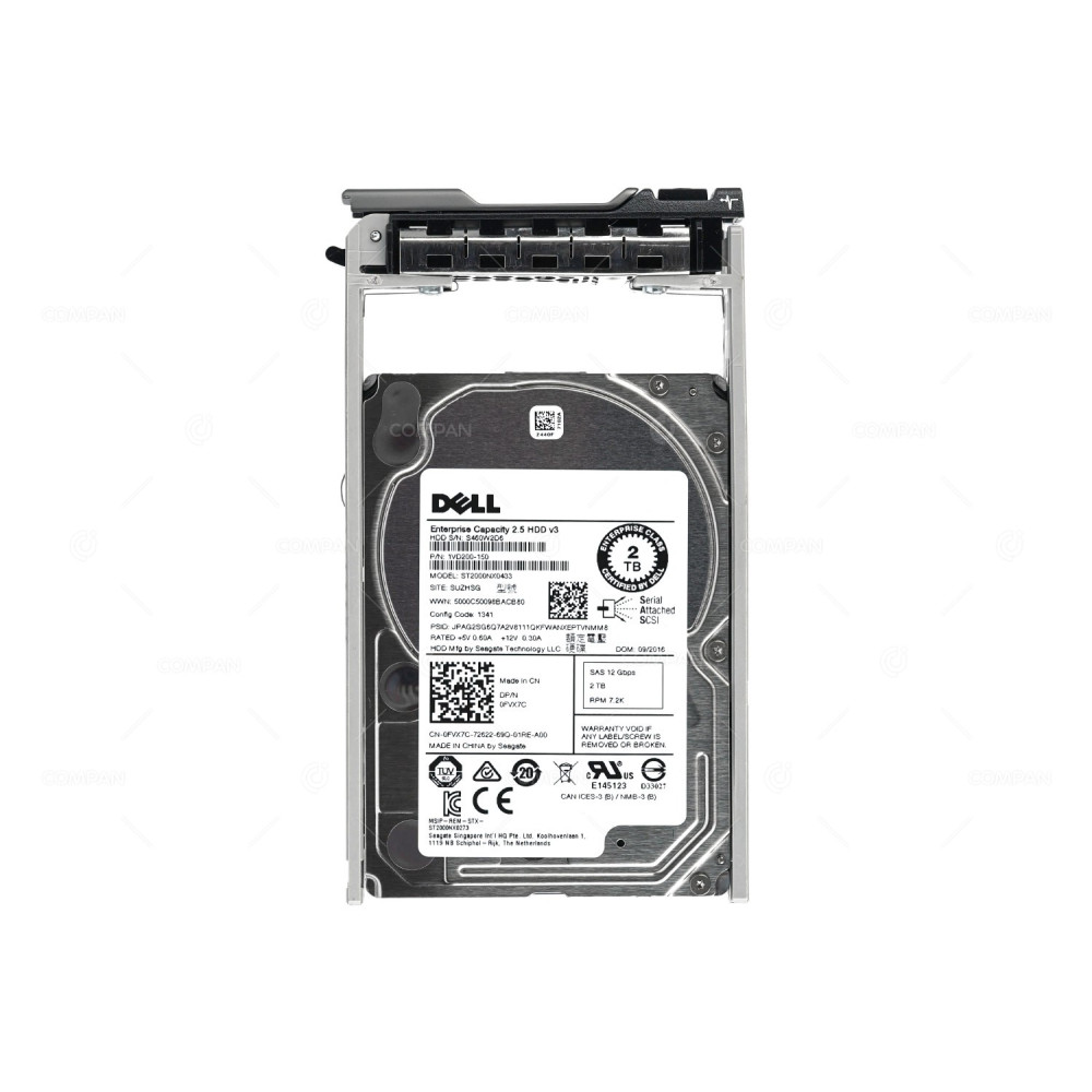 FVX7C DELL ENTERPRISE HDD 2TB 7.2K SAS 12G 512N 2.5" SFF