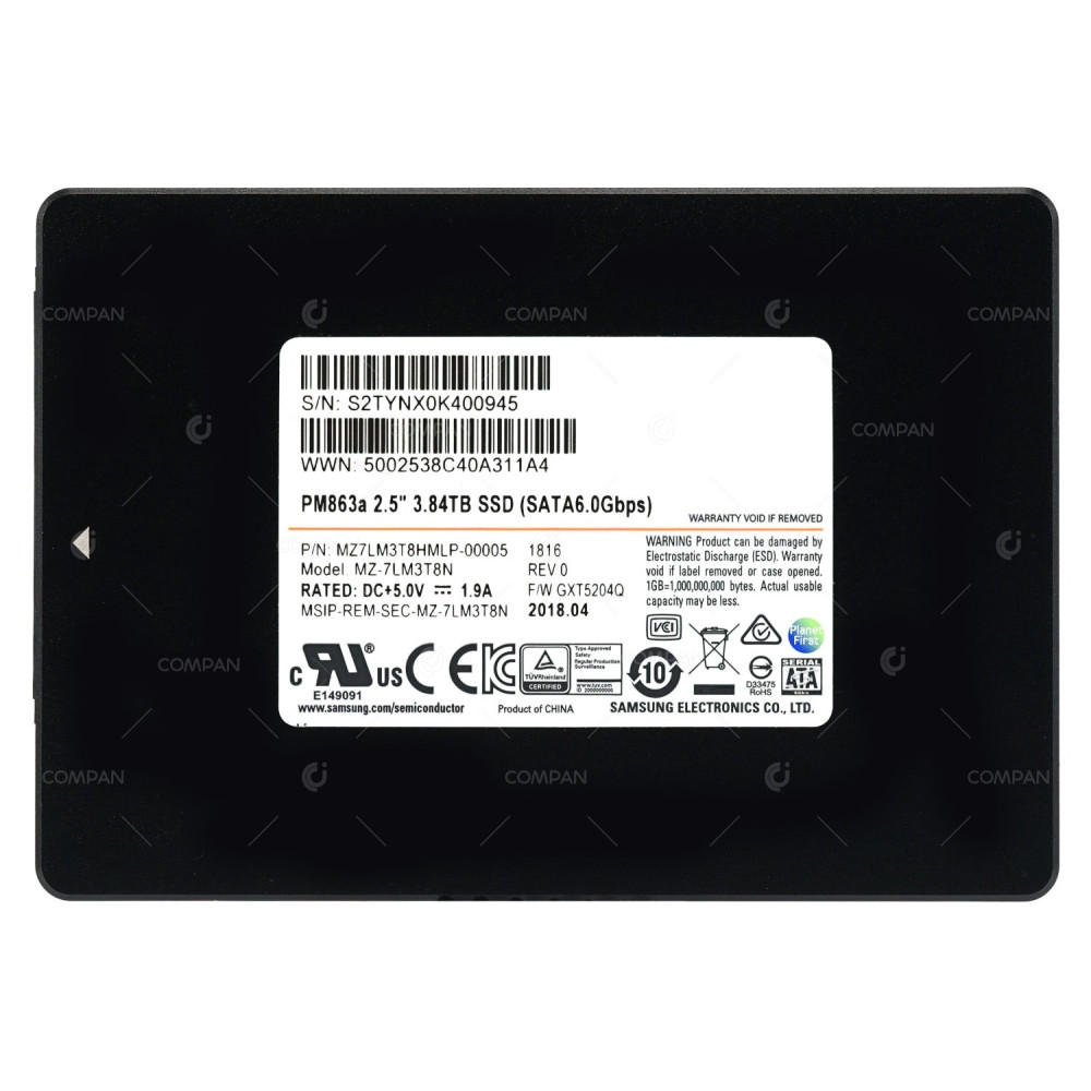 MZ-7LM3T8N SAMSUNG PM863A SSD 3.84TB 6G SATA 2.5" SSF