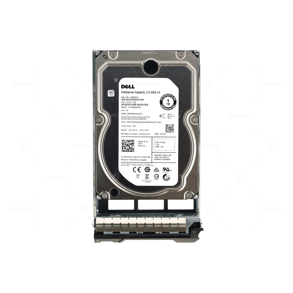 GWD7D DELL HARD DRIVE 1TB 7.2K 12G 3.5 SAS