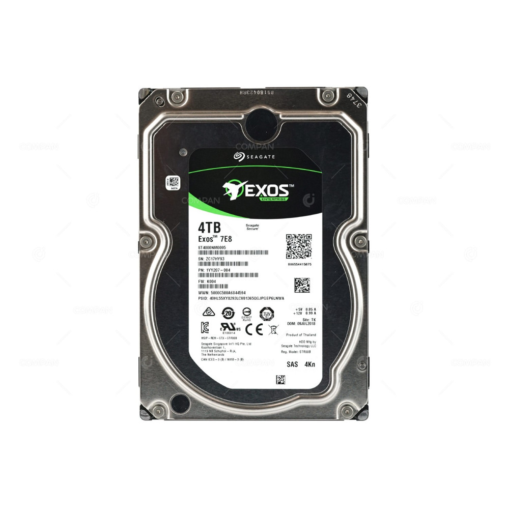 ST4000NM0095 SEAGATE EXOS 4TB 7.2K 12G SAS 3.5 LFF 4KN HARD DRIVE
