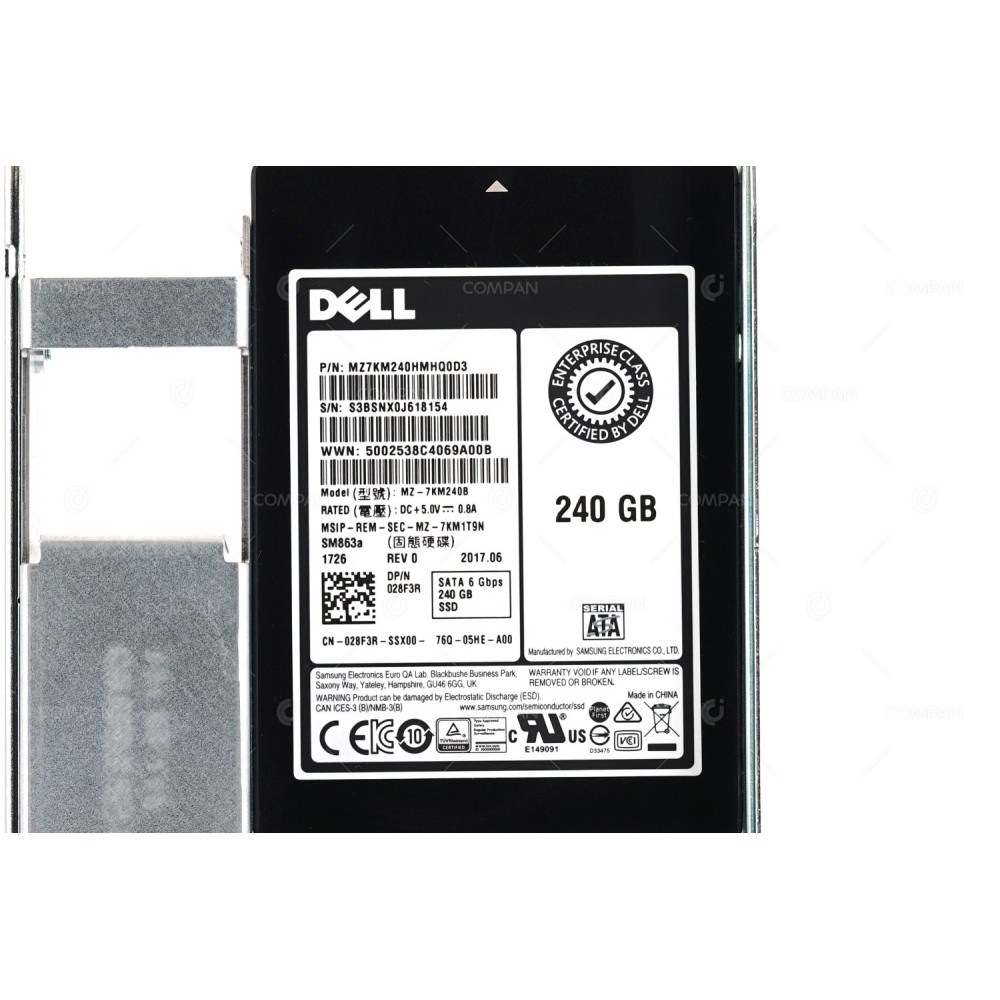 28F3R DELL SSD 250GB SATA 6G 3.5" LFF G14