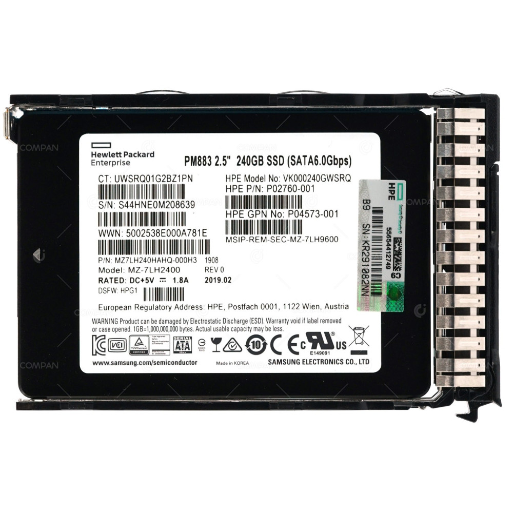 P05319-001 HP SSD 240GB SATA 6G 2.5" SFF
