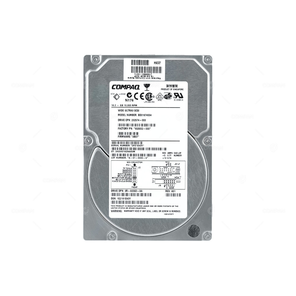 153650-001 HP HDD 18.2GB  10K  ULTRA3 SCSI  3.5" LFF