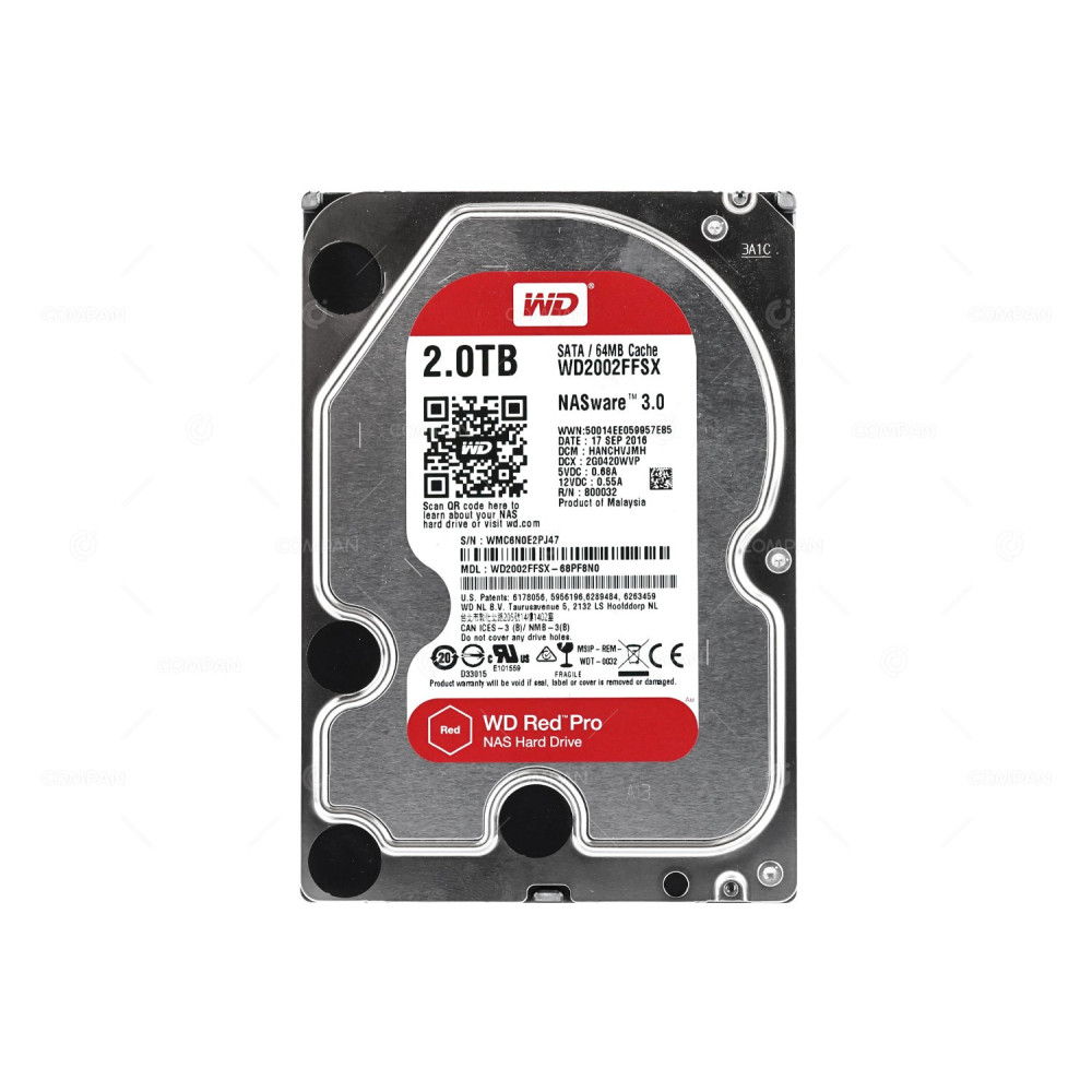 WD2002FFSX WD HDD 2TB 7.2K SATA 6G 64MB CACHE 3.5" LFF