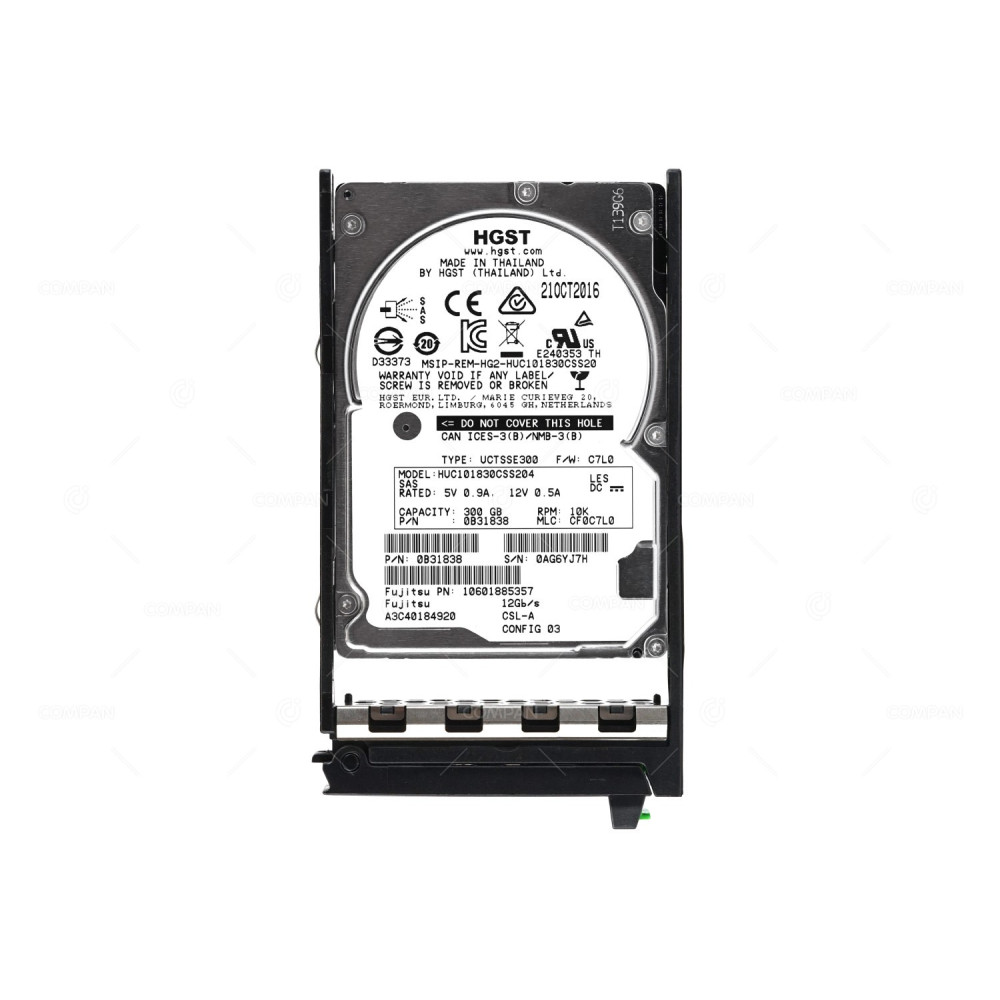 A3C40184920 FUJITSU HDD 300GB 10K SAS 12G 2.5" SFF FOR RX2530 RX2540