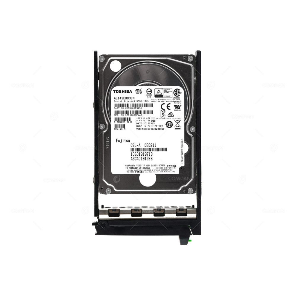 A3C40191266 FUJITSU HARD DRIVE 300GB 10K 12G SAS 2.5 SFF RX2530 RX2540 M1, M2 10601919713, AL14SEB03EN