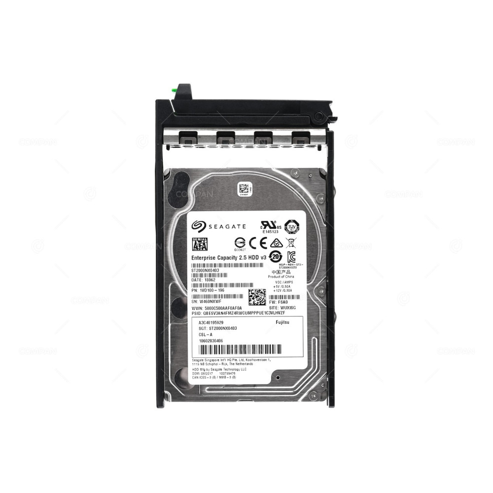 A3C40195929 FUJITSU HDD 2TB 7.2K SATA 6G 2.5" SFF RX2530 RX2540 M1, M2