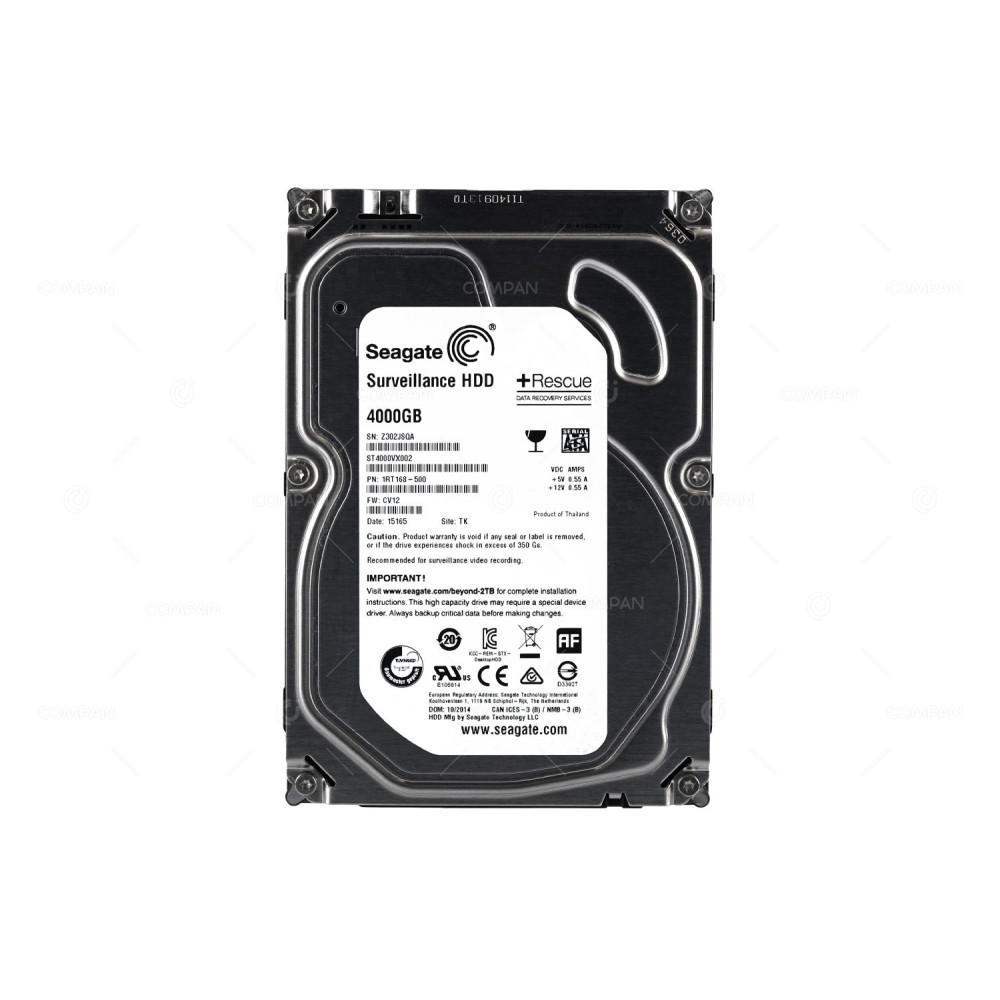 ST4000VX002 SEAGATE 4TB 6G SATA 5.9K LFF 3.5 64MB CACHE SURVEILANCE HDD -
