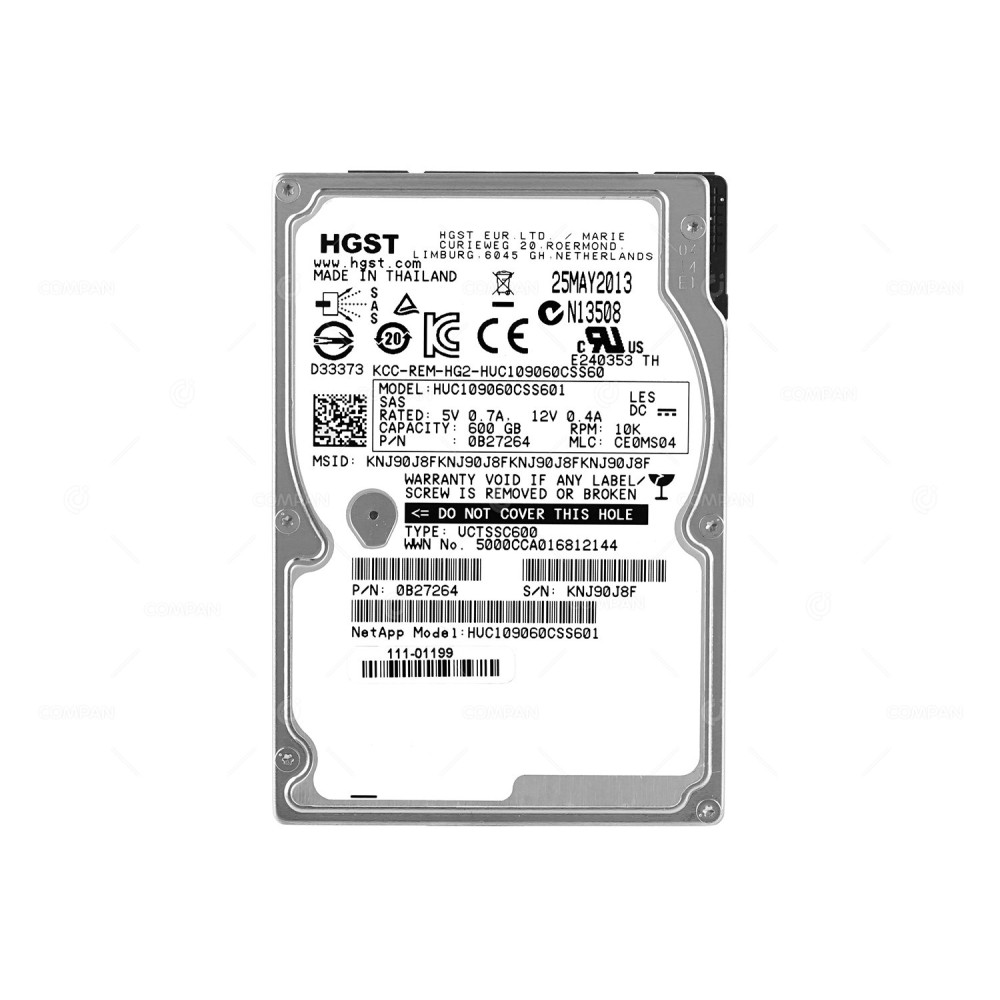 HUC109060CSS601 HITACHI HDD 600GB 10K SAS 6G 2.5" SFF