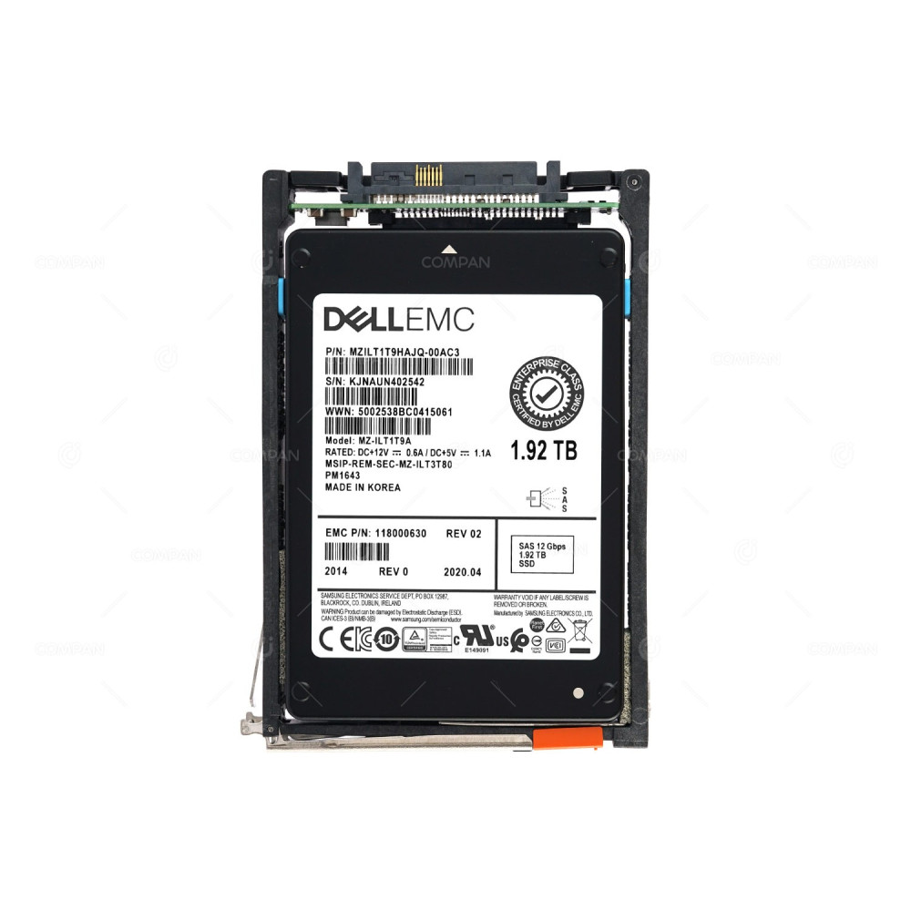 005052582 EMC SSD 1.92TB SAS 12G 2.5" SFF FOR EMC UNITY F SERIES