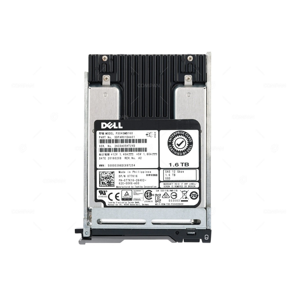 77K16 DELL SSD 1.6TB SAS 12G 2.5" SFF FOR DELL POWEREDGE R730