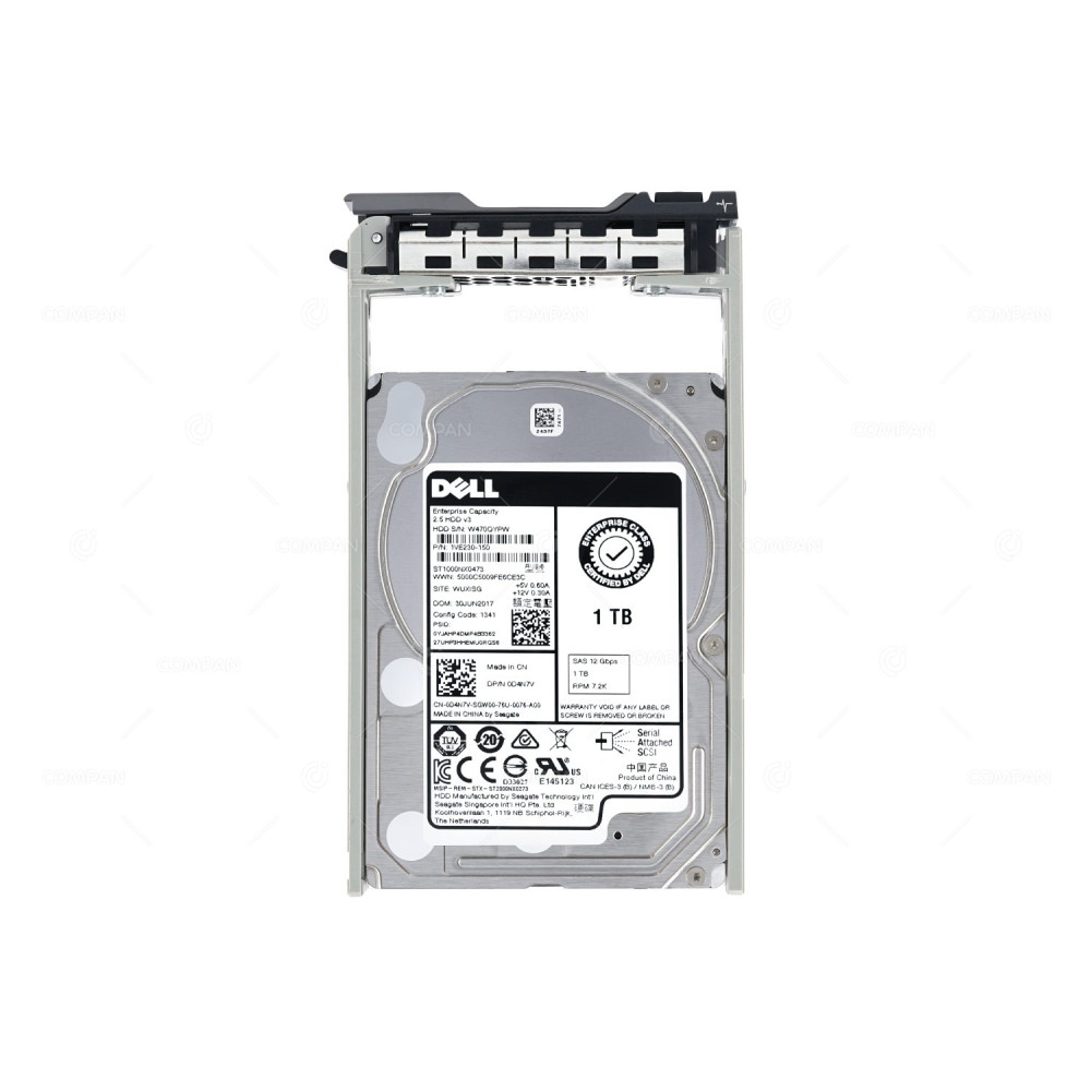 D4N7V DELL HDD 1TB 7.2K SAS 12G 2.5" SFF FOR POWEREDGE R730  0D4N7V
