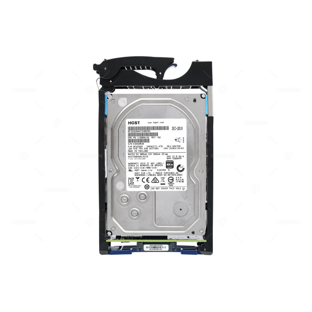 005052435 EMC HDD 4TB 7.2K SAS 6/12G 3.5" LFF FOR UNITY 300 400 500 600