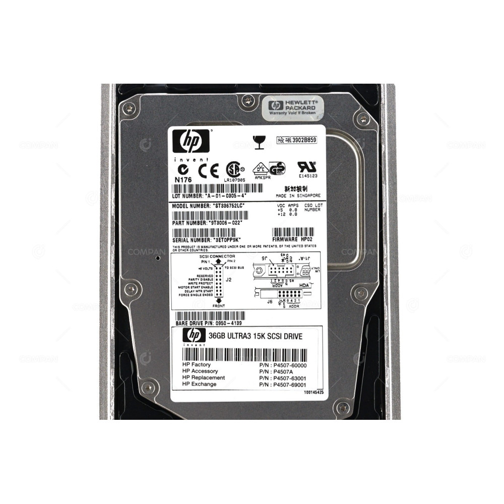 P4507-60000 HP HDD 36GB  15K  ULTRA160  SCSI 3.5" LFF