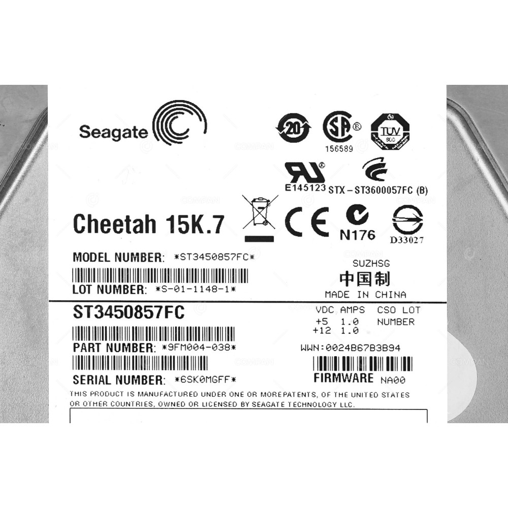 ST3450857FC SEAGATE 450GB 15K FC 3.5 LFF HDD 9FM004-038