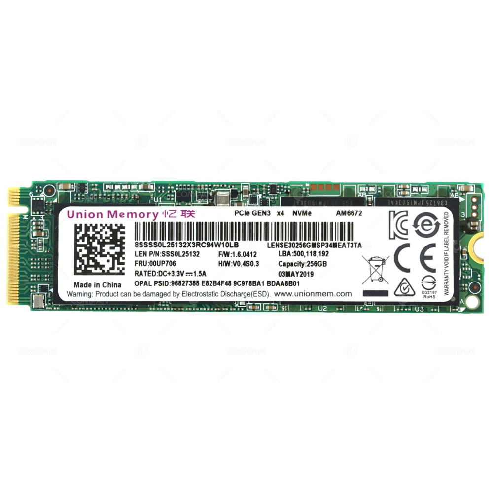 00UP706 LENOVO SSD NVME 256GB M.2 2280