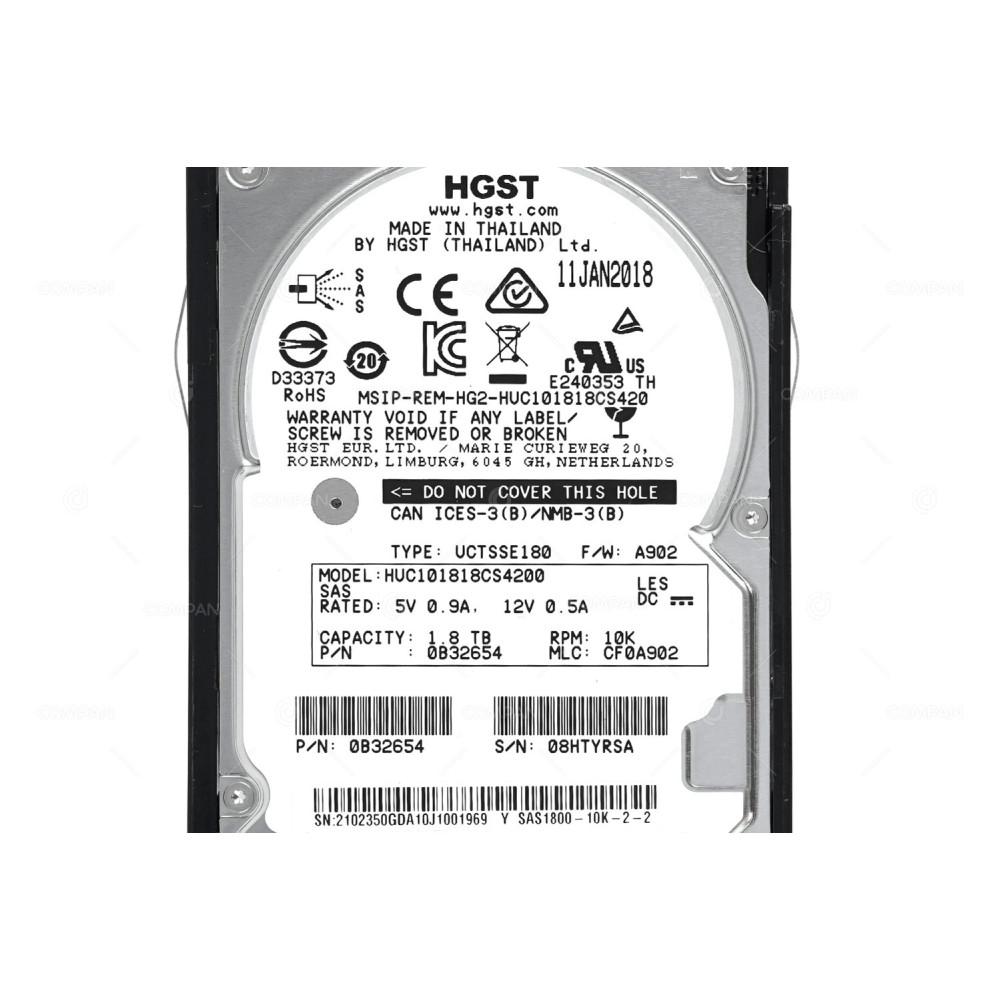 02350GDA HUAWEI HDD 1.8TB 10K 12G SAS 4KN 2.5" SFF " FOR OCEANSTOR 5500 V3
