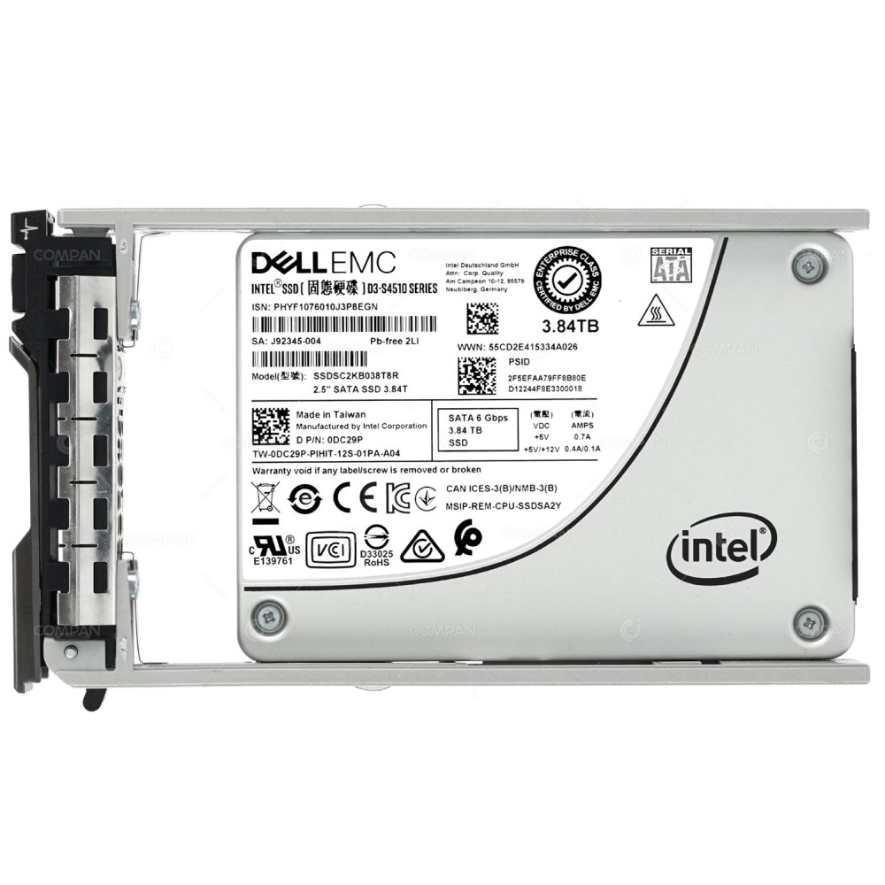 DC29P DELL D3-S4510 SERIES SSD 3.84TB SATA 6G 2.5" SFF FOR DELL G13