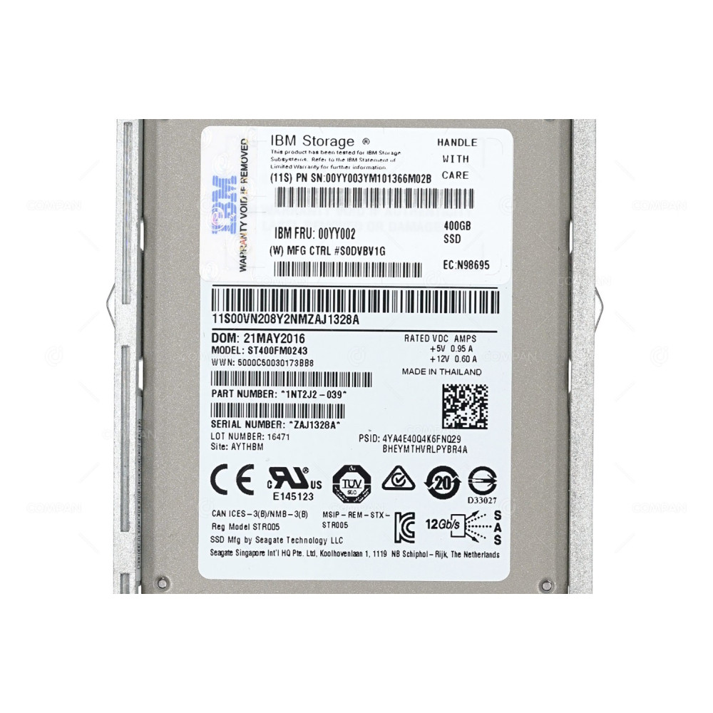 01ML200 IBM SSD 400GB SAS 12G 2.5" SFF HOT-SWAP FOR DS8880
