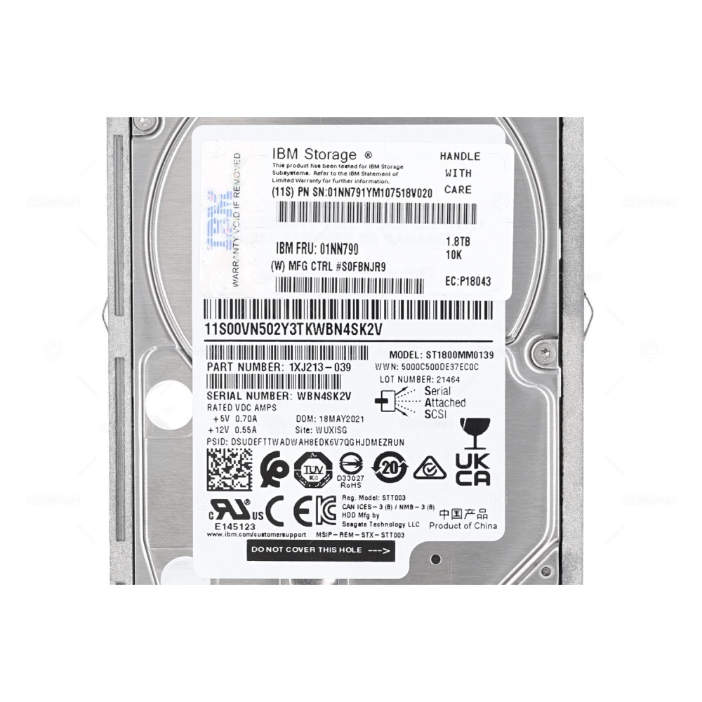01NN790 IBM HDD 1.8TB 10K SAS 12G 2.5" SFF HOT-SWAP FOR IBM DS8880