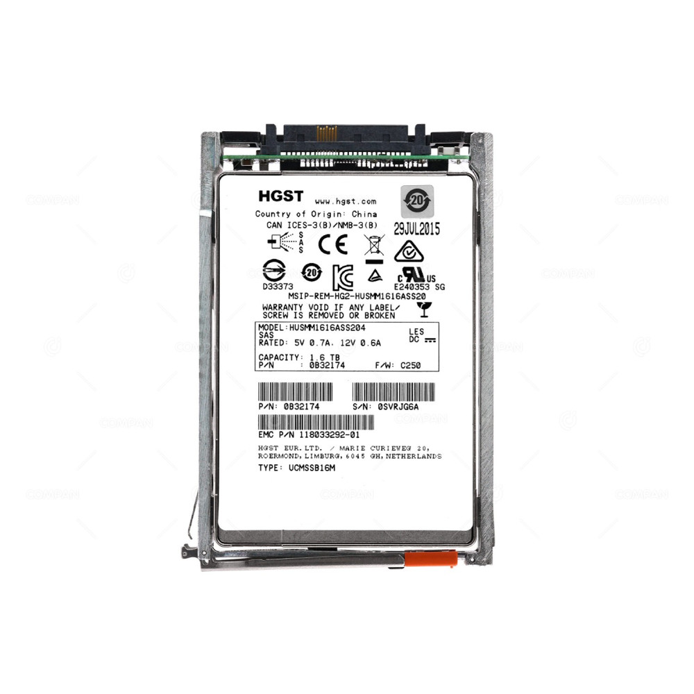 005051141 EMC FLASH SSD 1.6TB SAS 6/12G 2.5" SFF FOR EMC VNX SERIES