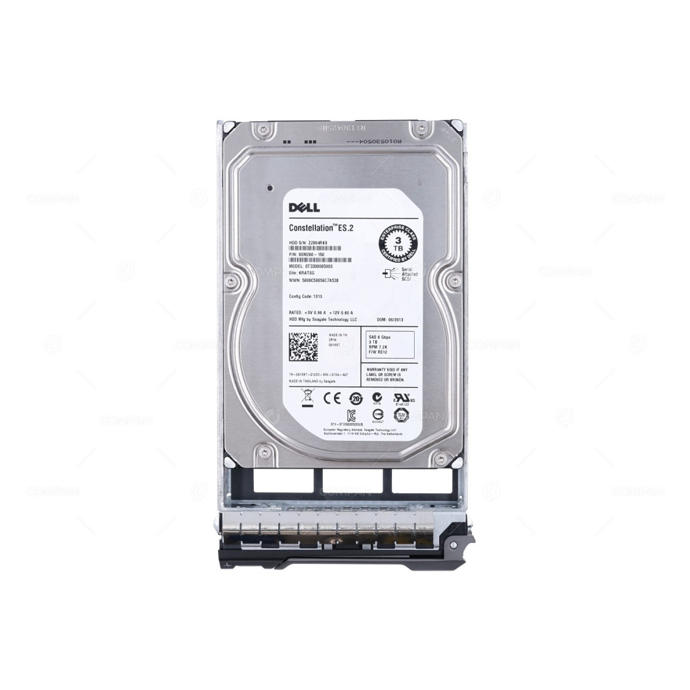 91K8T DELL HDD 3TB 7.2K SAS 6G 3.5 LFF HOT-SWAP FOR R330 R630 R730 G13