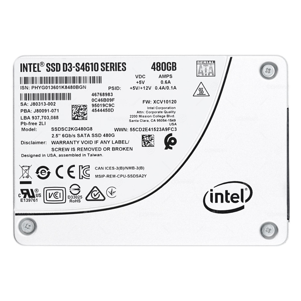 SSDSC2KG480G8 INTEL SSD 480GB SATA 6G 2.5" SFF