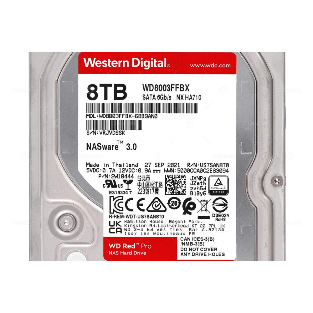 WD8003FFBX WD RED PRO NAS HDD 8TB 7.2K SATA 6G 3.5" LFF