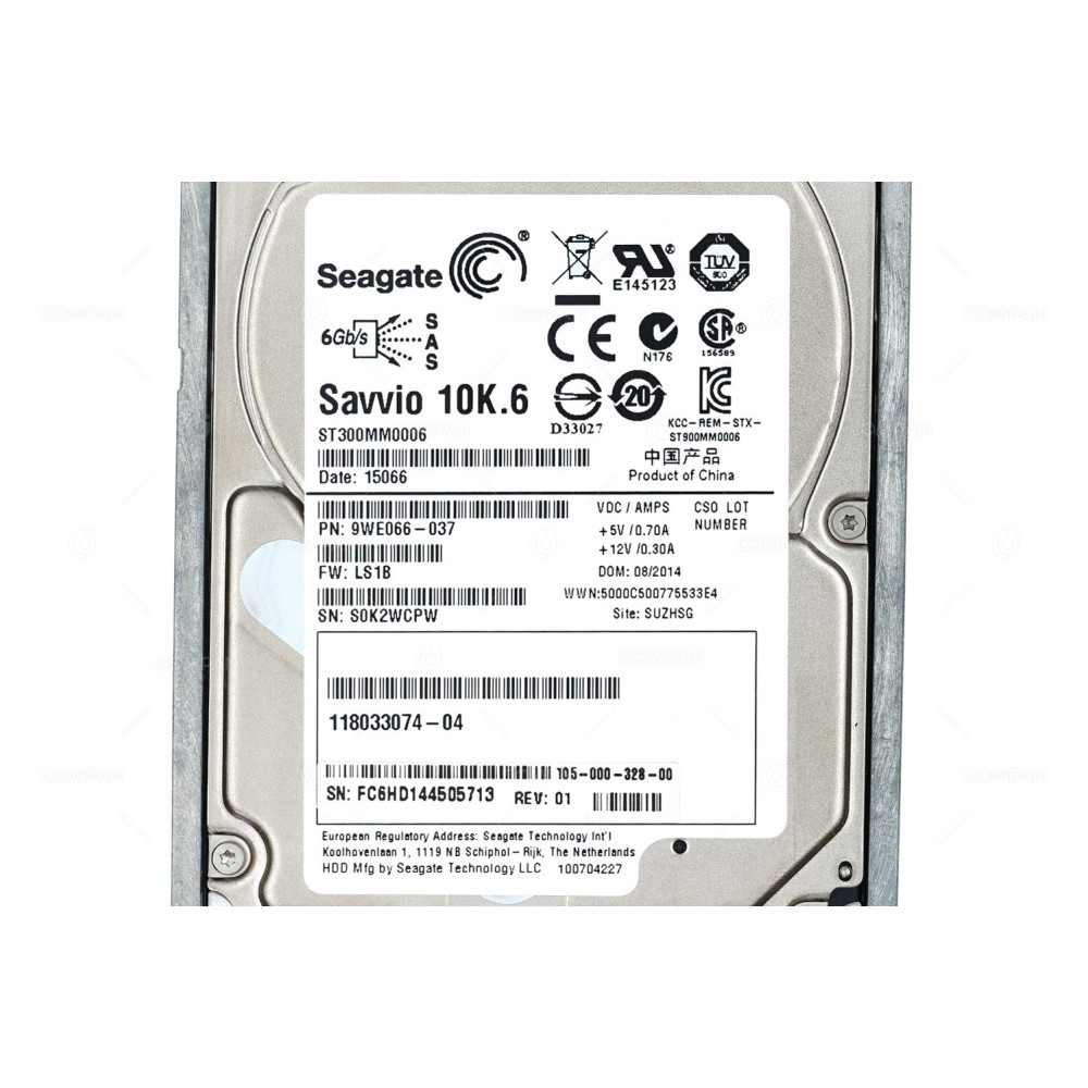 105-000-328-00 EMC HDD 300GB 10K SAS 6G 2.5" SFF